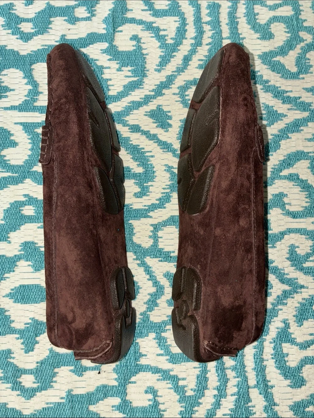 UGG Women’s Dark Brown Suede Shearling-Trim Loafers Sz 8
